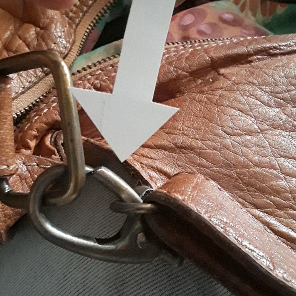 Leather purse,  needs repairs, light brown - Picture 5 of 12